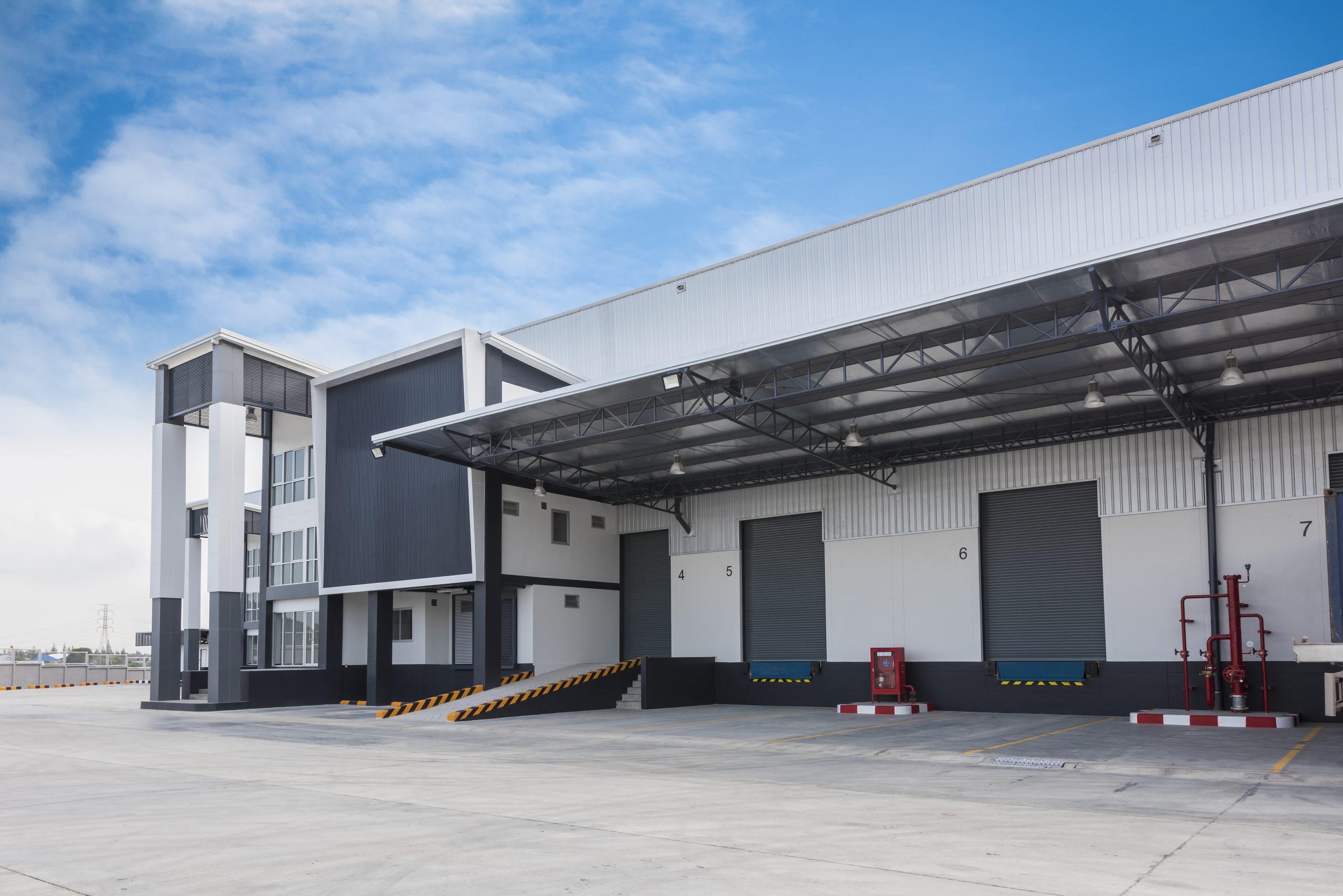 Large modern warehouse building